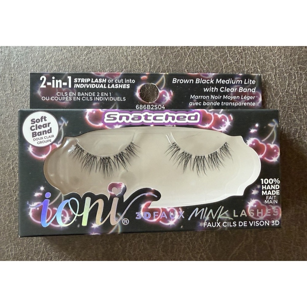 ioni Snatched" Lash Club 3D Faux Mink Lashes Brown Black Medium Lite Clear Band
